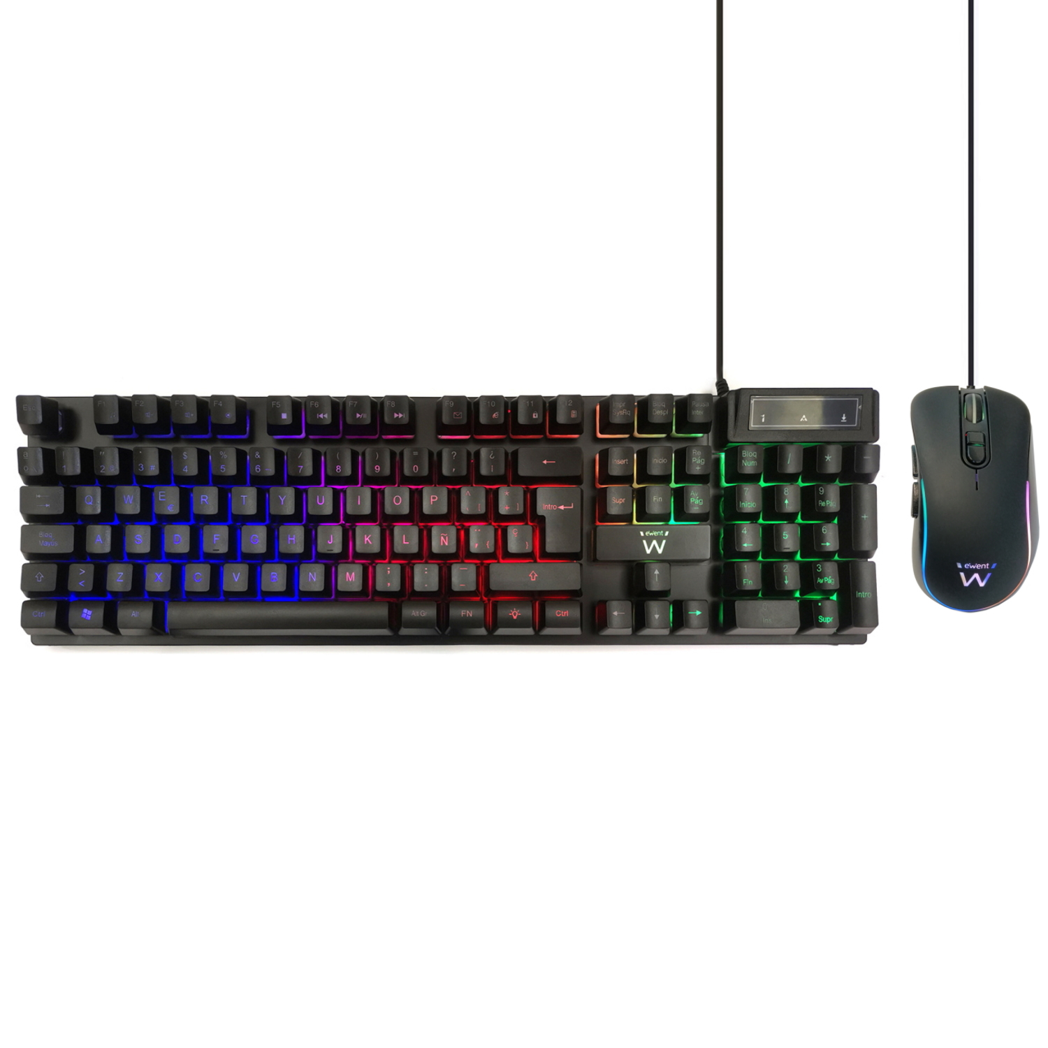 Ewent PL3201 keyboard Mouse included Gaming USB QWERTY Spanish Black – image 1