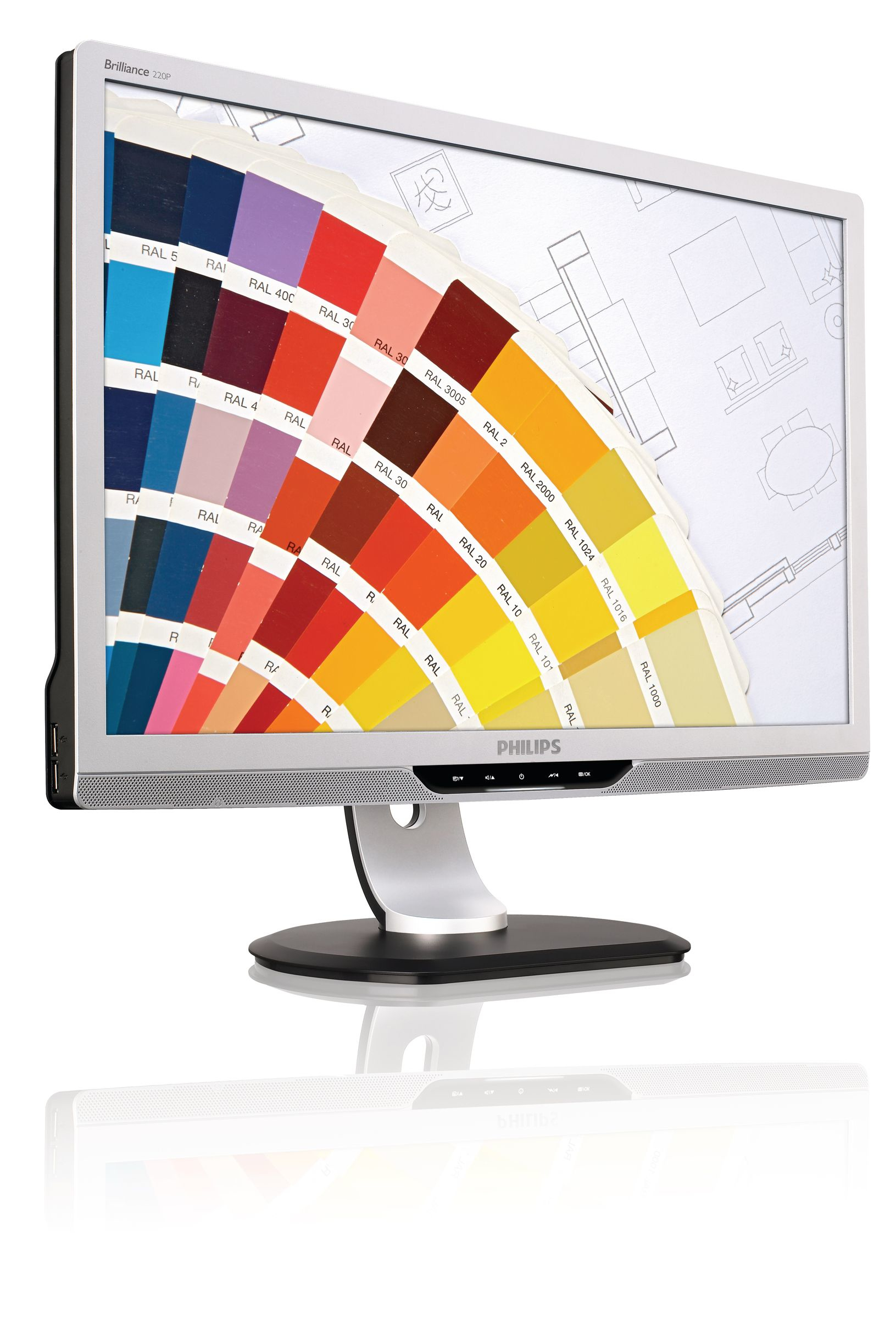 Philips Brilliance LCD monitor with Pivot base, USB, Audio 220P2ES/00