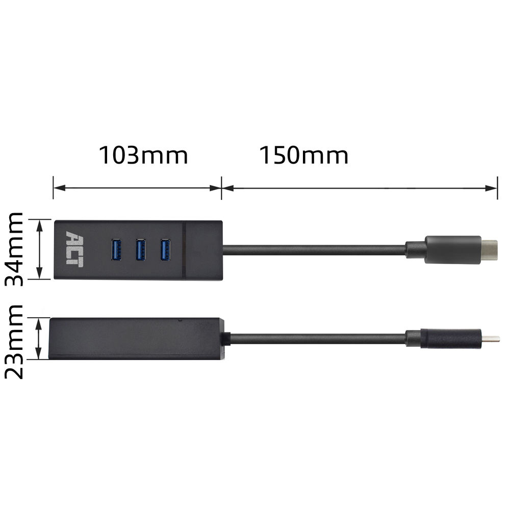 ACT USB hub 3.0 3 port, ethernet – image 2
