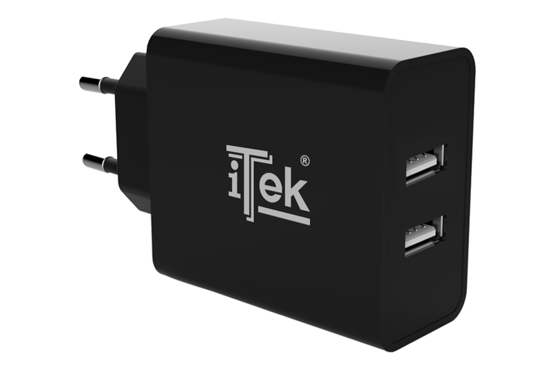 itek ITSCW2U24 mobile device charger Universal Black AC Indoor