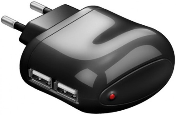 Techly Transformer Network from Italian to 2p USB 1 A Black IPW-USB-1A2P
