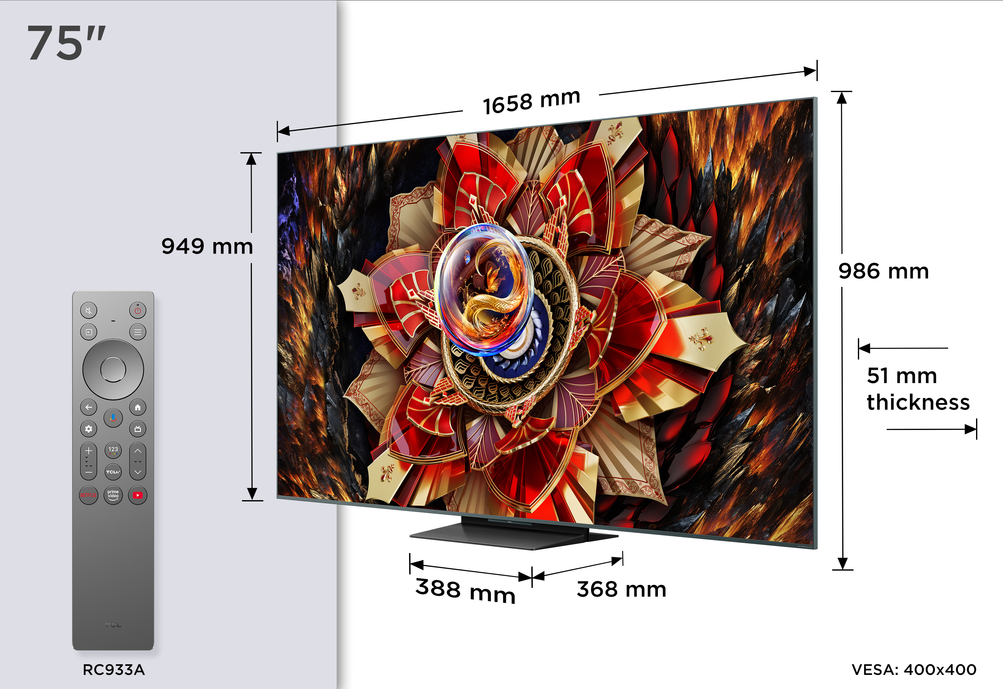 TV Mini Led TCL 75C9K 2025 75 pouces (189cm) — photo 2