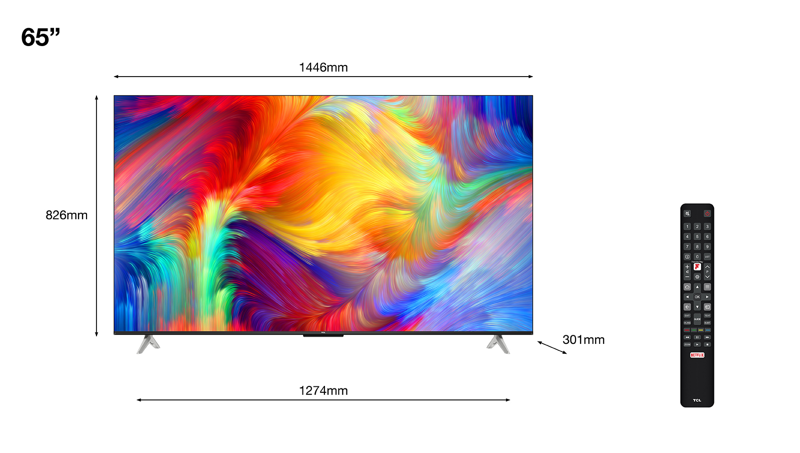 TCL 65P638K TV 165.1 cm (65") 4K Ultra HD Smart TV Wi-Fi Aluminium, Anthracite – image 3