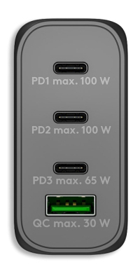 Tolerate USB-C PD GaN MULTIPORT FAST CHARGER (100W) POWERED BY GOOBAY BLK – image 4