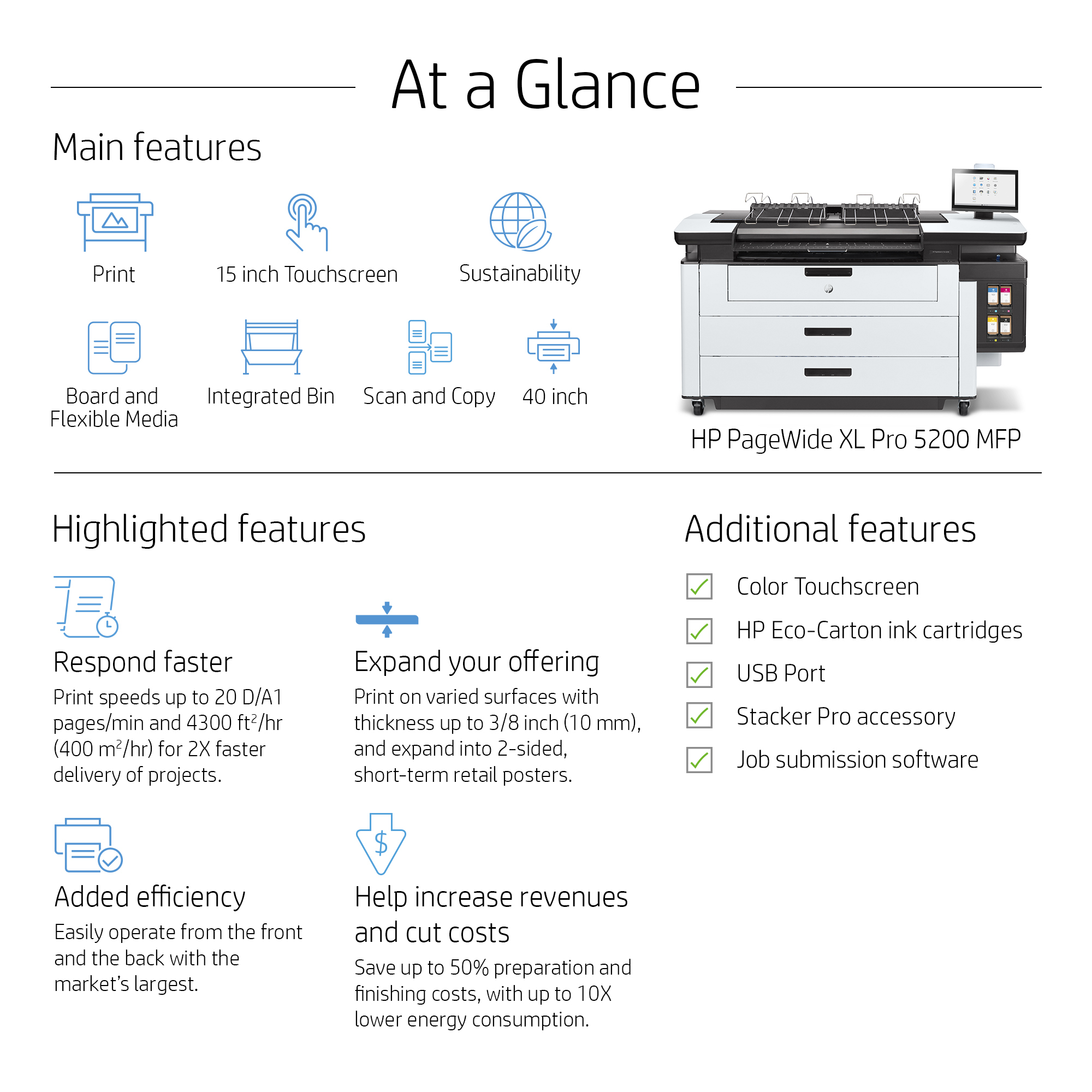 HP PageWide XL Pro 5200 MFP Printer – image 3