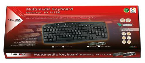 Nilox 10NXKB3526001 keyboard USB + PS/2 Black – image 2