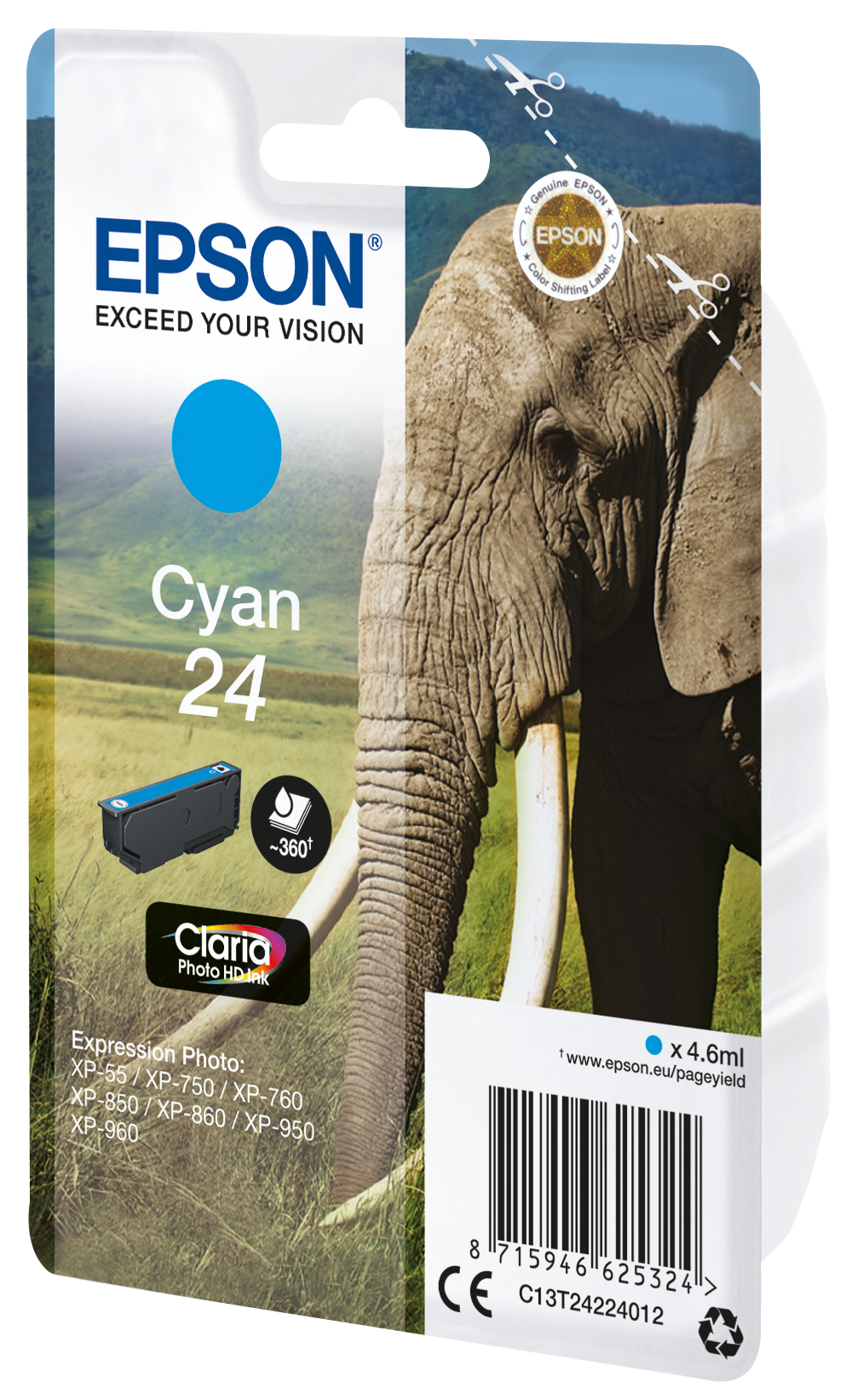 Epson Elephant 24 Claria Photo HD Single Cyan Ink – image 8
