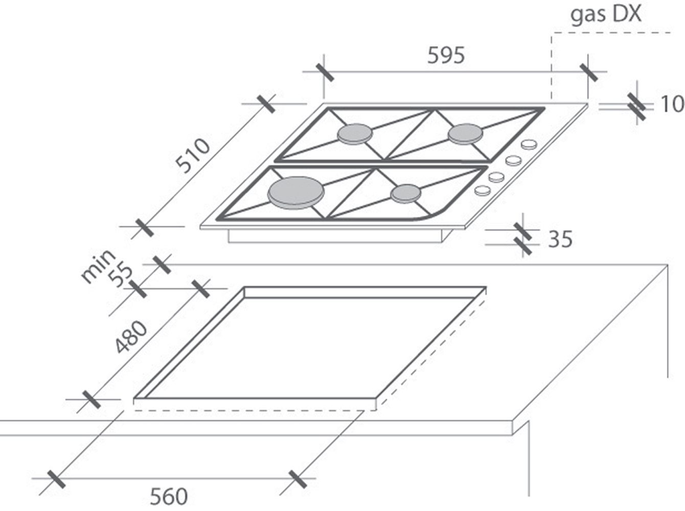 Hoover H-HOB 100 GAS HGL64SCX Stainless steel Built-in – image 2