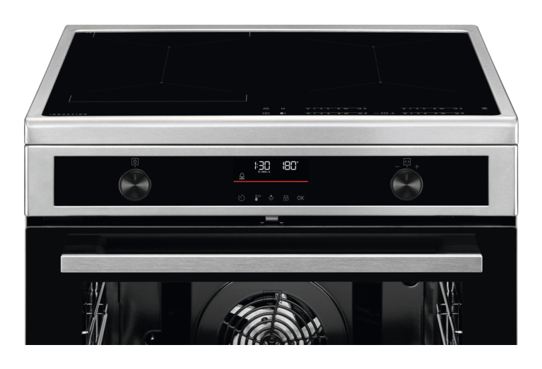 AEG CIB6490APM Freestanding cooker Electric Zone induction hob Black, Silver – image 2