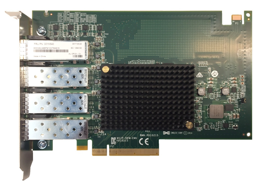 Lenovo ThinkSystem Emulex OCe14104B-NX - Network adapter - PCIe 3.0 - 10 Gigabit SFP+ x 4 - for ThinkAgile VX Certified Node 7Y94, 7Z12, ThinkAgile VX1320 Appliance, VX7820 Appliance
