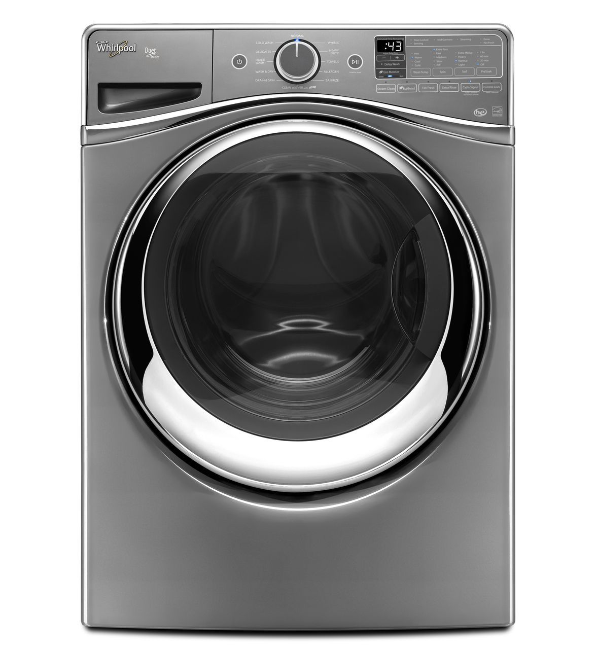 Whirlpool WFW95HEDC washer dryer Freestanding Front-load Silver – image 1