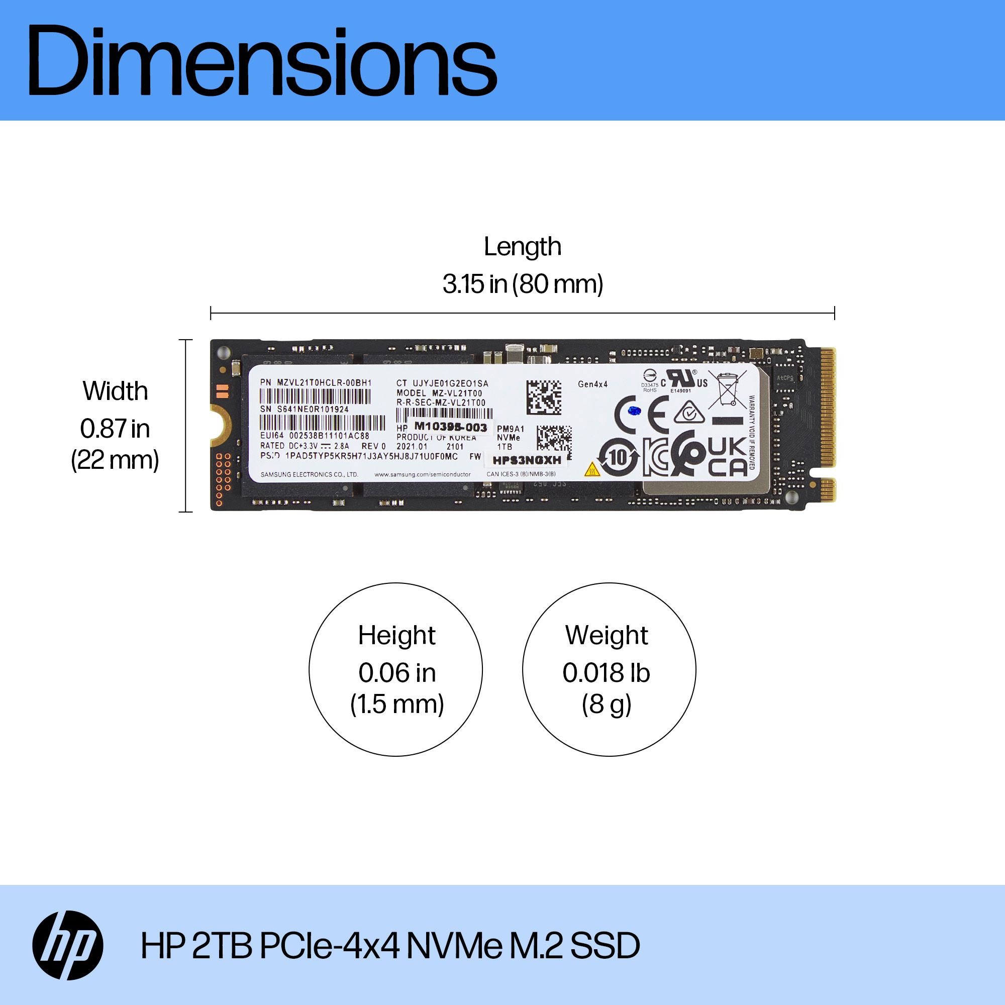 HP 2TB PCIe-4x4 NVMe Solid State Drive – image 3