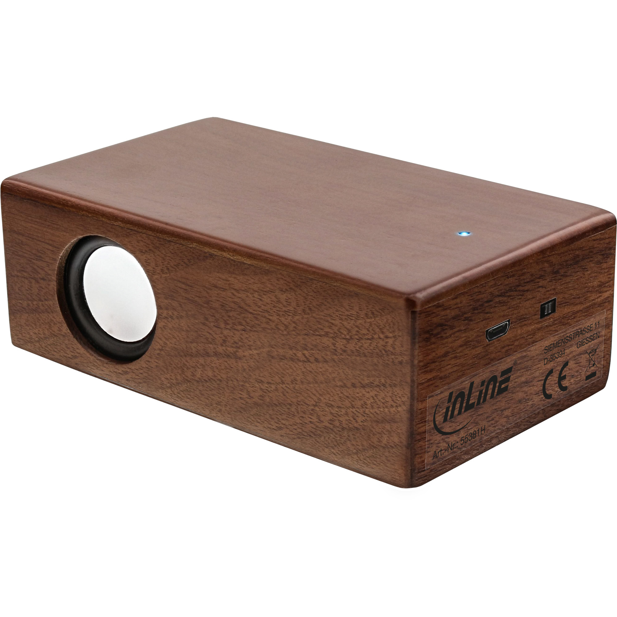 InLine woodbrick, Induction speaker in real wooden case – image 2