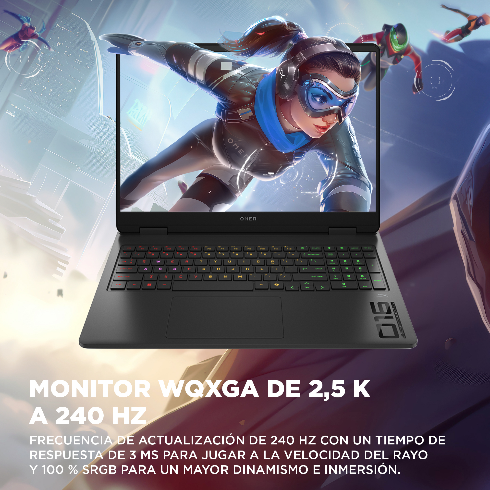 Portátil gaming - HP OMEN 16-am0008ns, 16" 2K, Intel® Core™ 7 240H, 32GB RAM, 1TB SSD, GeForce RTX™ 5060, Windows 11 Home, Negro - imagen 9