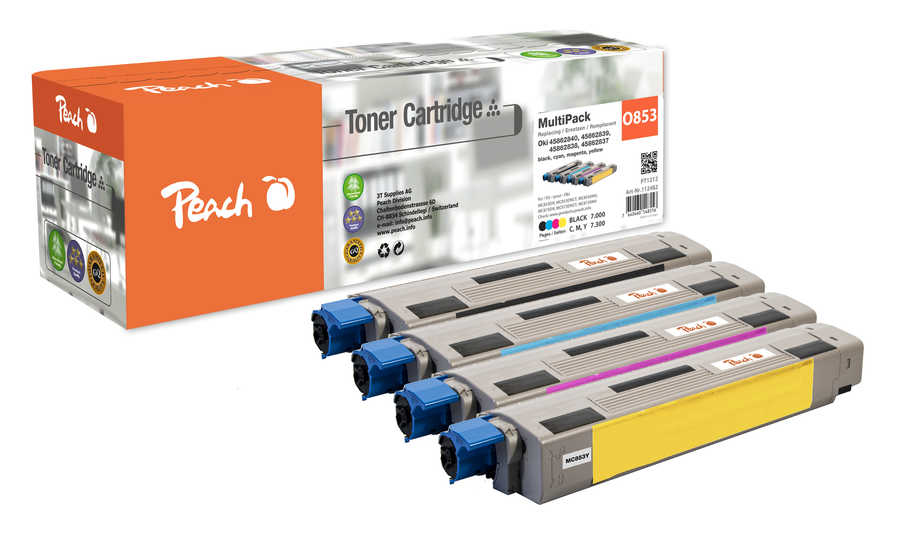 Peach 112482 toner cartridge 4 pc(s) Compatible Black, Cyan, Magenta, Yellow