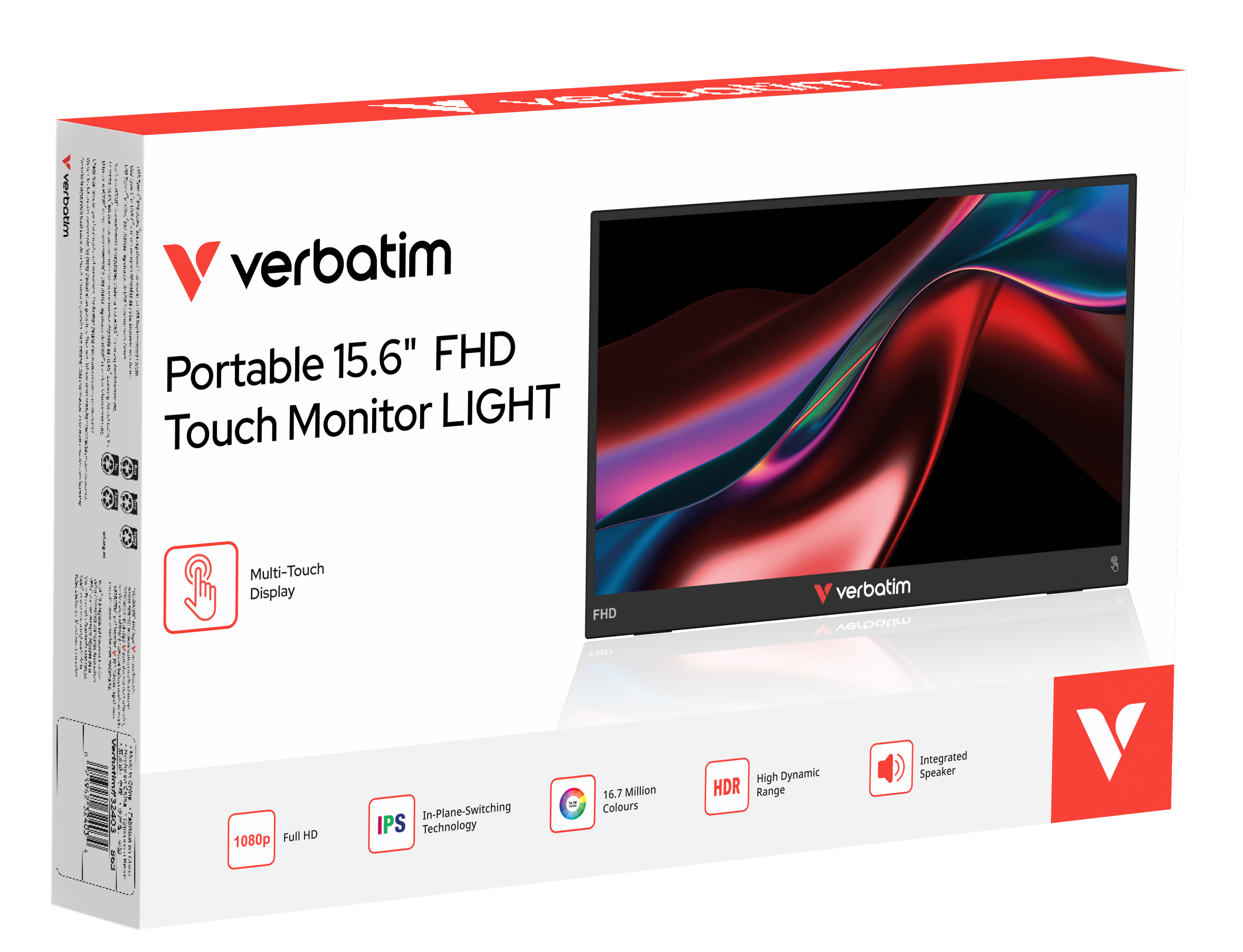 Verbatim Portable Monitor 15,6" Full HD Touchscreen Monitor