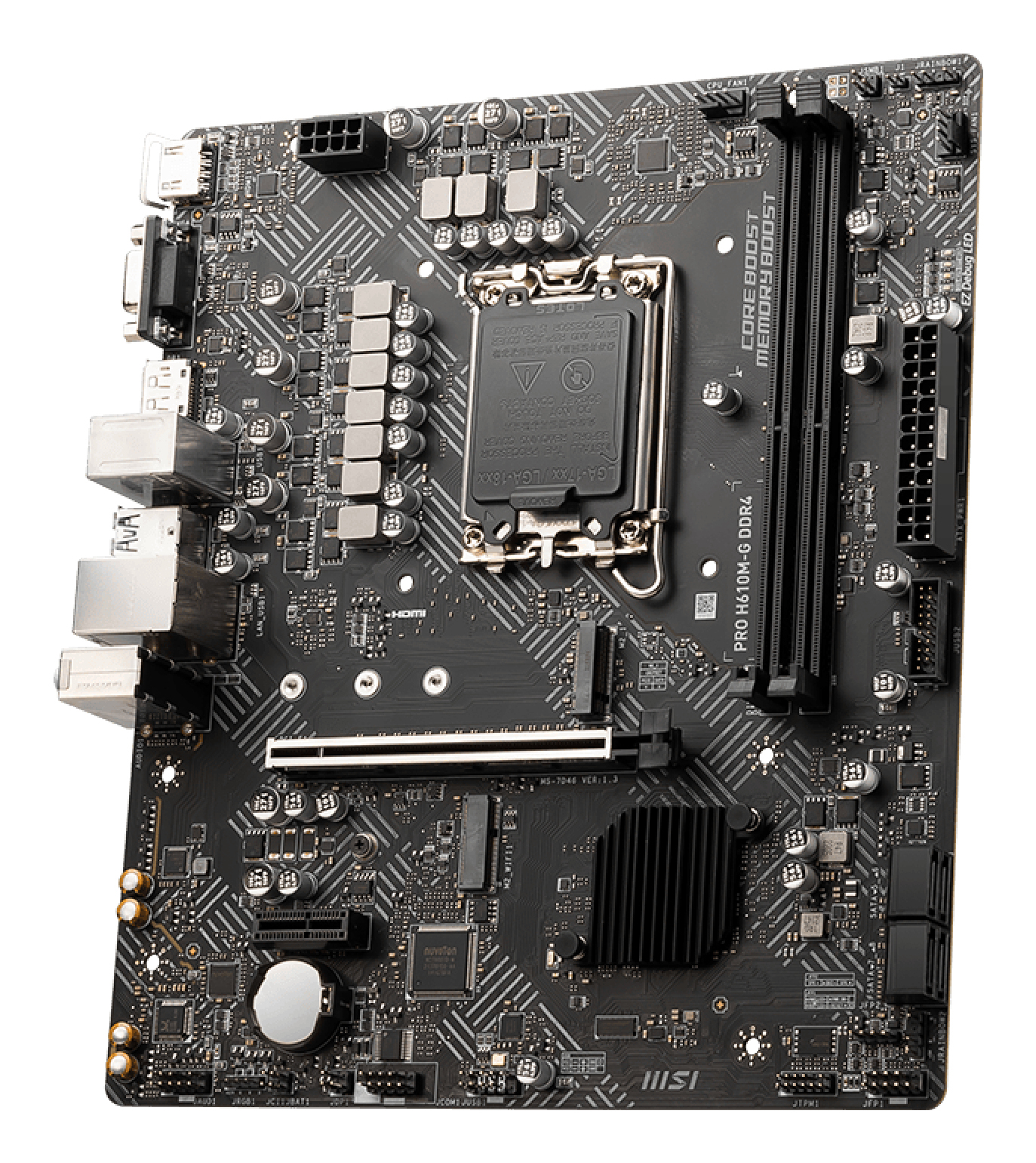 Tarjeta Madre MSI PRO H610M-G DDR4 - Socket 1700 - 2xDDR4 - 2133/2400/2666MHz - VGA - HDMI - M.2 - USB 2.0/3.2 - Micro ATX - PRO H610M-G DDR4