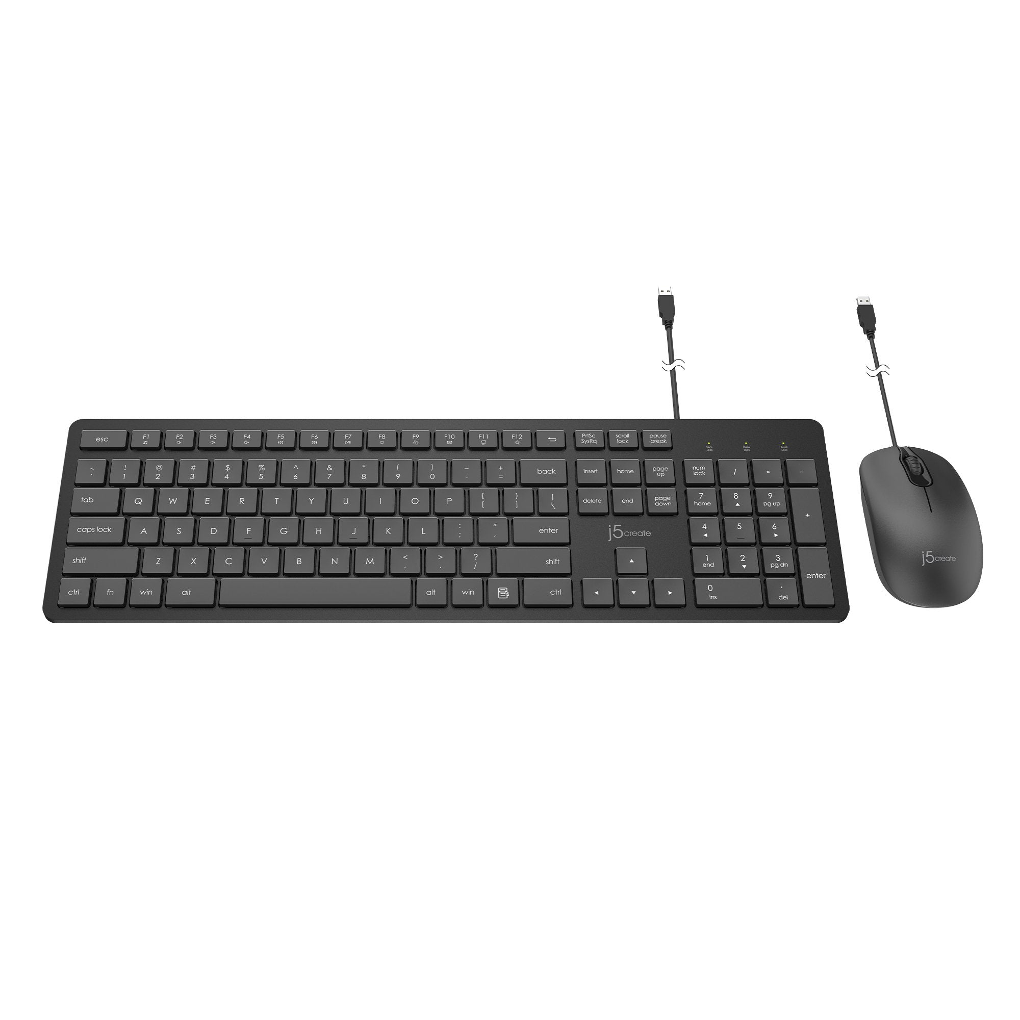 j5create JIKMU115 keyboard Mouse included Office USB Black