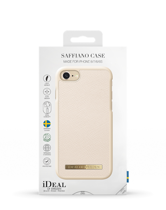 iDeal of Sweden Saffiano Case iPhone 8/7/6/6S/SE Beige – image 3