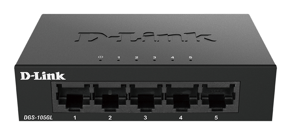 D-Link DGS-105GL 5-Port Gigabit Ethernet Switch, Fanless, Low Profile, Metal Housing, Plug-and-Play, 802.3az EEE black – image 1