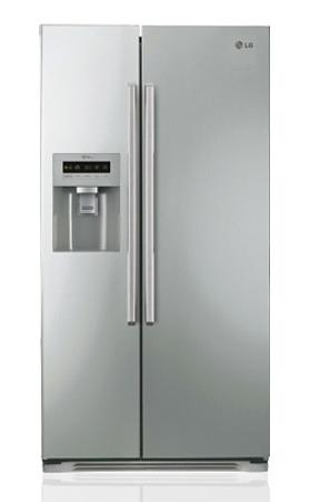 LG GS3159AVEV side-by-side refrigerator Freestanding Platinum – image 1