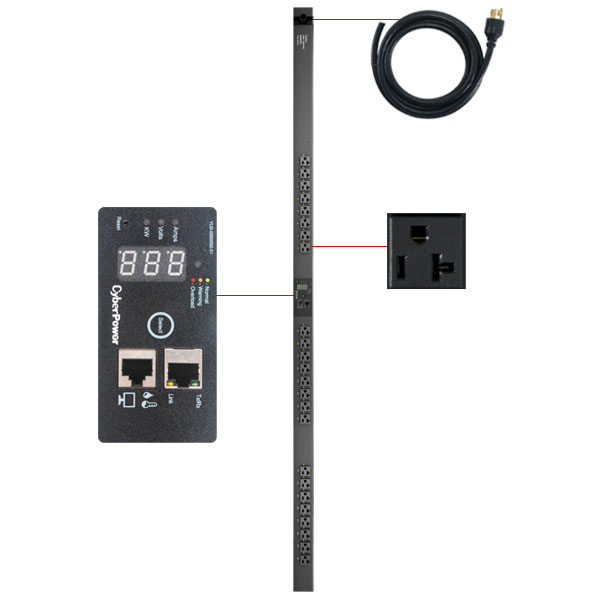 CyberPower PDU20SWVT24FNET power distribution unit (PDU) 24 AC outlet(s) 0U Black – image 2