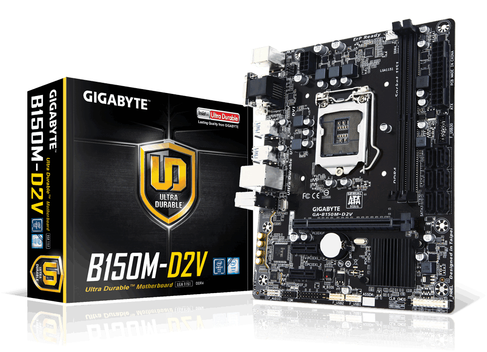 GIGABYTE GA-B150M-D2V motherboard Intel® B150 LGA 1151 (Socket H4) micro ATX