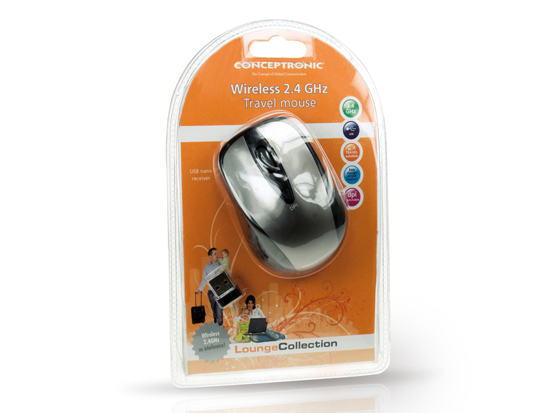 Conceptronic Wireless 2.4GHZ Travel Mouse – image 4