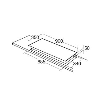 CDA 90cm 4 Zone Linear Induction Hob – image 2