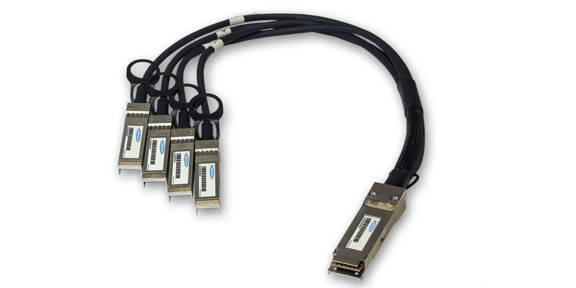 Origin Storage CAB-Q-S-3M-OS cavo InfiniBand e in fibra ottica QSFP 4x SFP DAC Nero