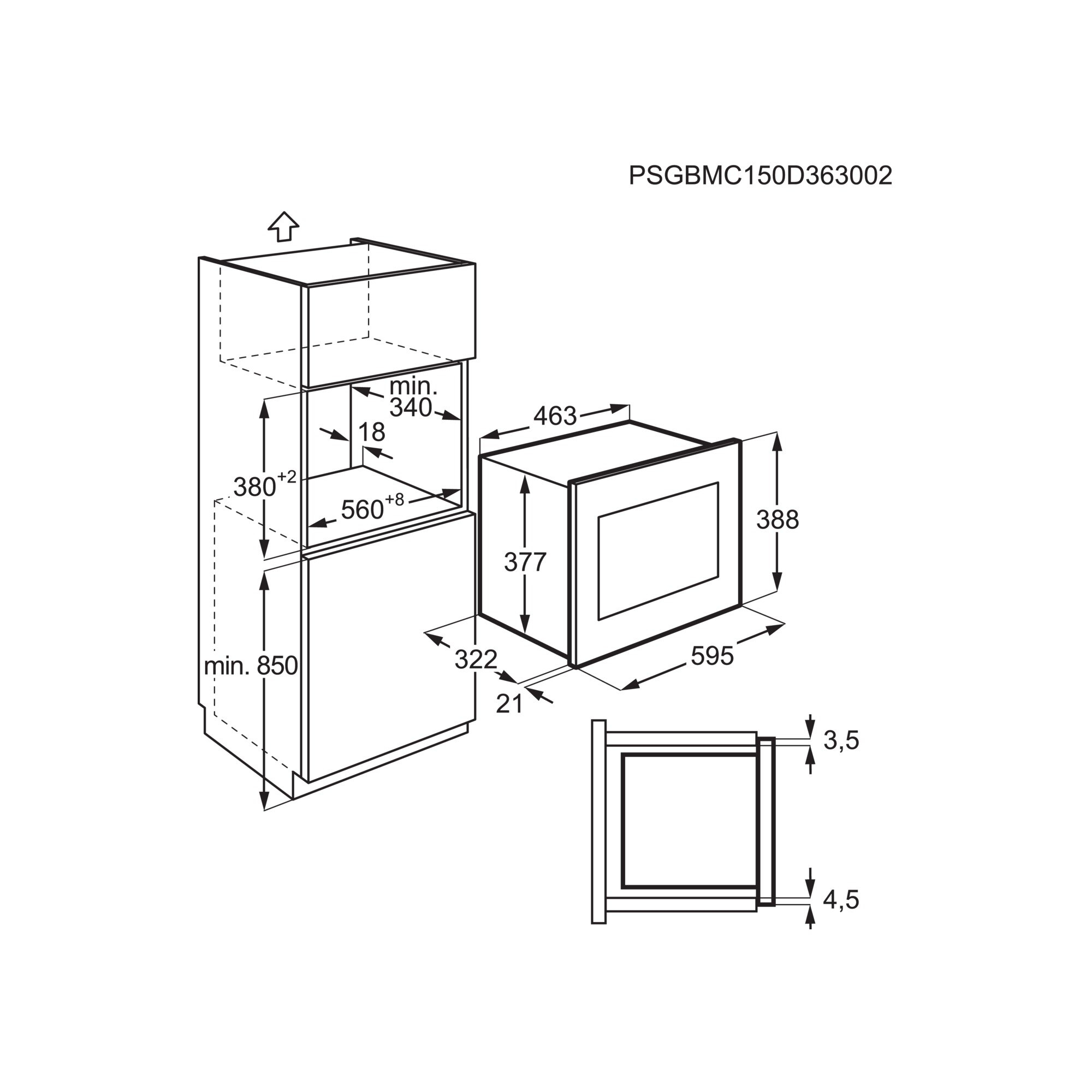 Electrolux EMM20007OX microwave Stainless steel Built-in – image 3