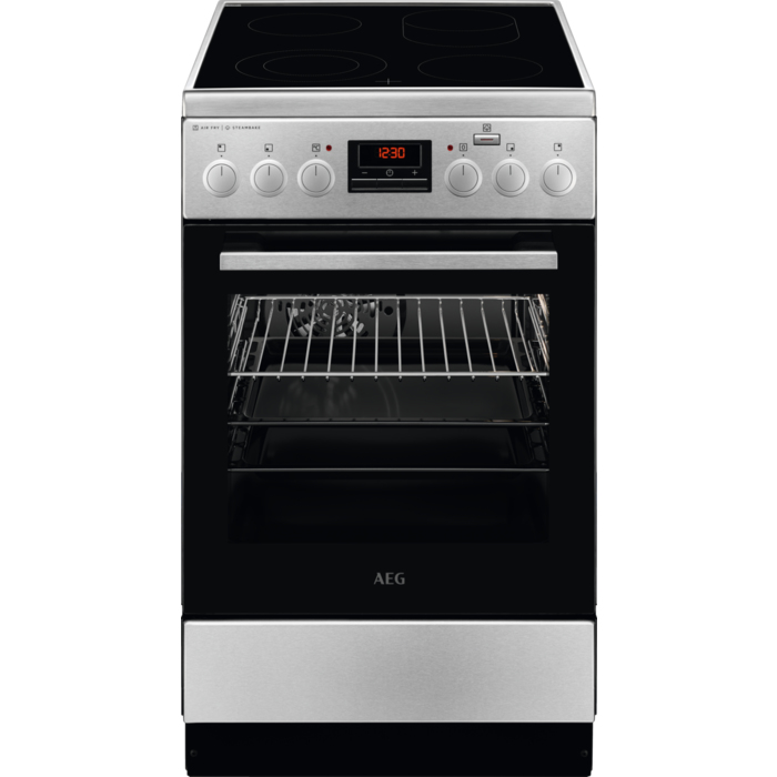 AEG CCB56481BM Freestanding cooker Electric Ceramic hob Stainless steel – image 1