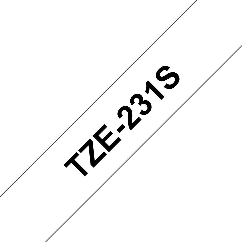 Brother TZE-231S etikett-tejp Svart på vitt