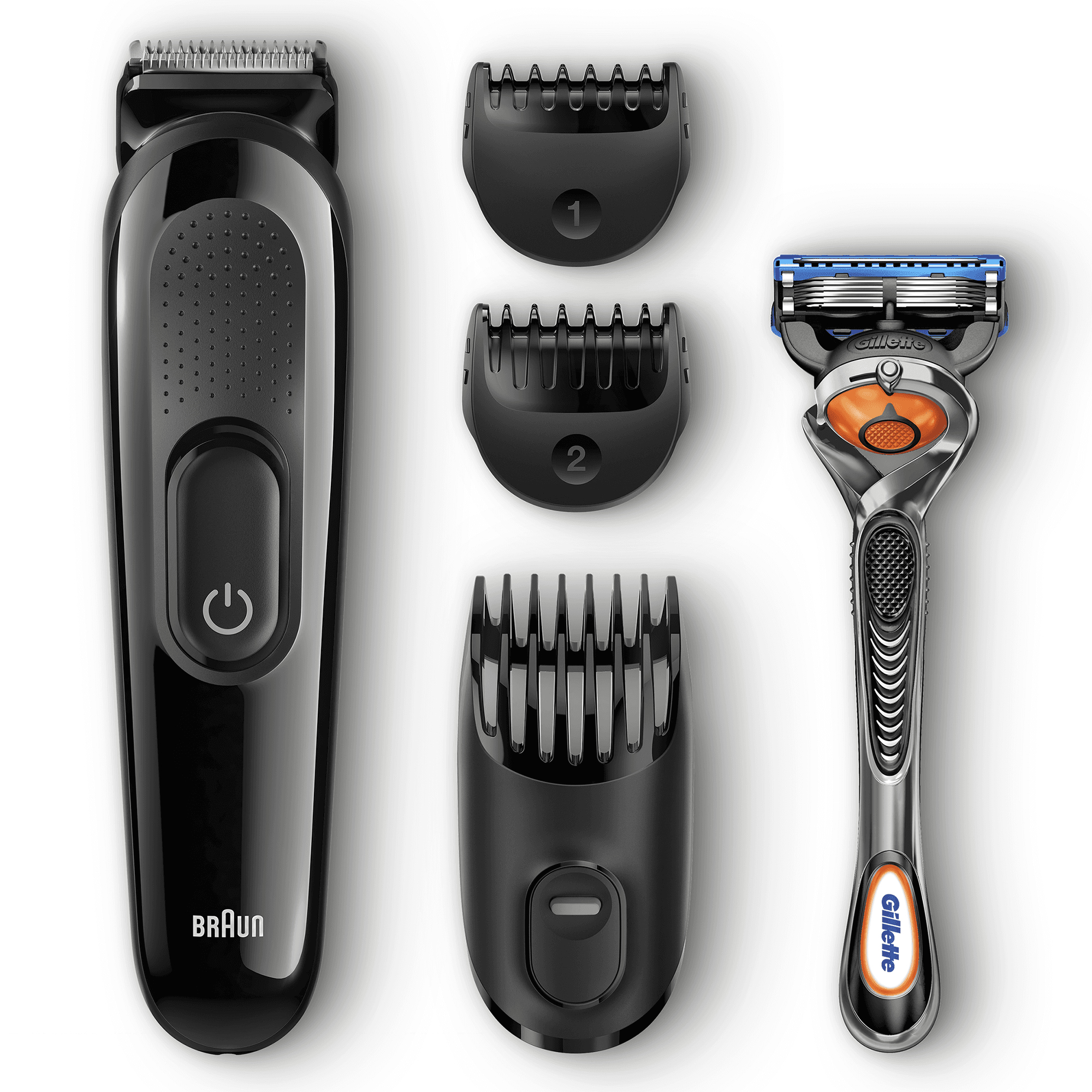 Braun Multigroomer Styling Kit SK3000, Black with Gillette Fusion ProGlide Razor – image 1