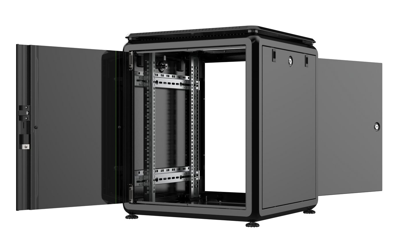 Lanview RDL12U66BL rack cabinet 12U Freestanding rack Black – image 2