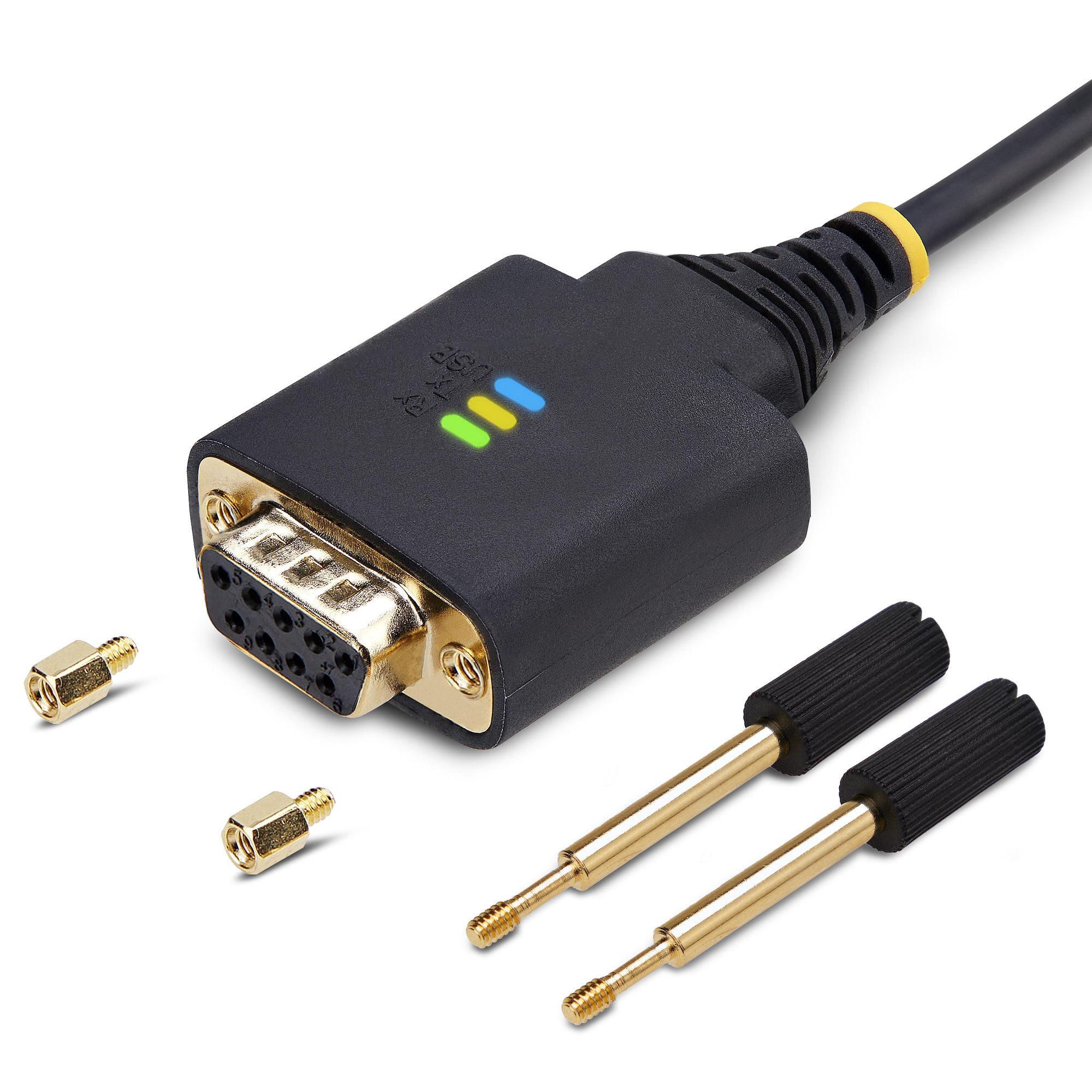 صورة محول USB إلى منفذ تسلسلي StarTech.com 0.3 متر، FTDI FT232R، أسود