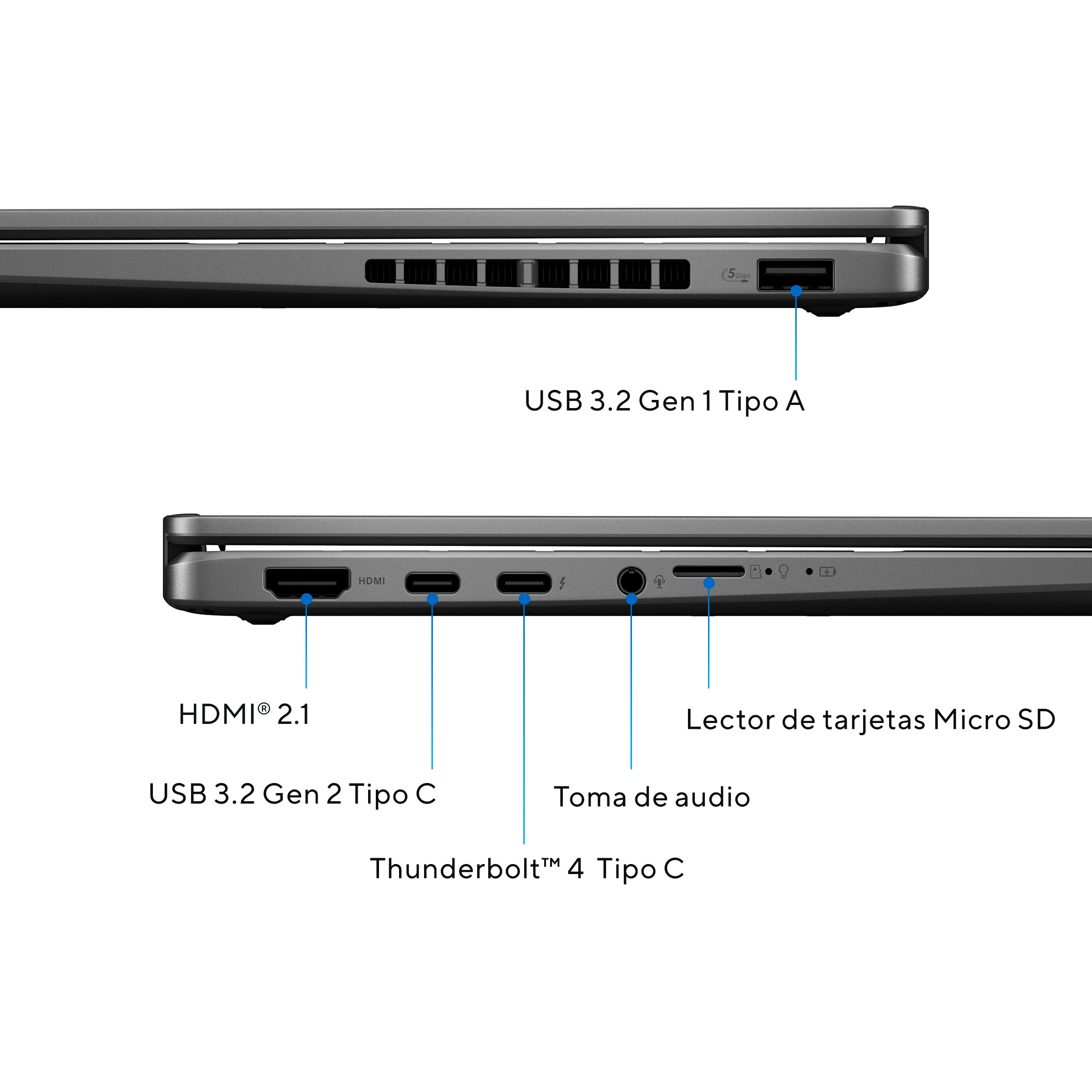 Convertible 2 en 1 - Asus Vivobook 14 OLED TP3407SA-QL016W Copilot+ PC, 14" WUXGA, Intel® Core™ Ultra 7 258V 47 TOPS, 32GB RAM, 1TB, UHD Graphics, W11 - imagen 5