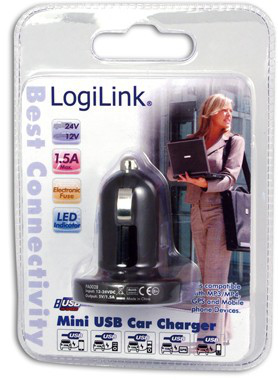 LogiLink PA0028 mobile device charger Black Auto – image 2