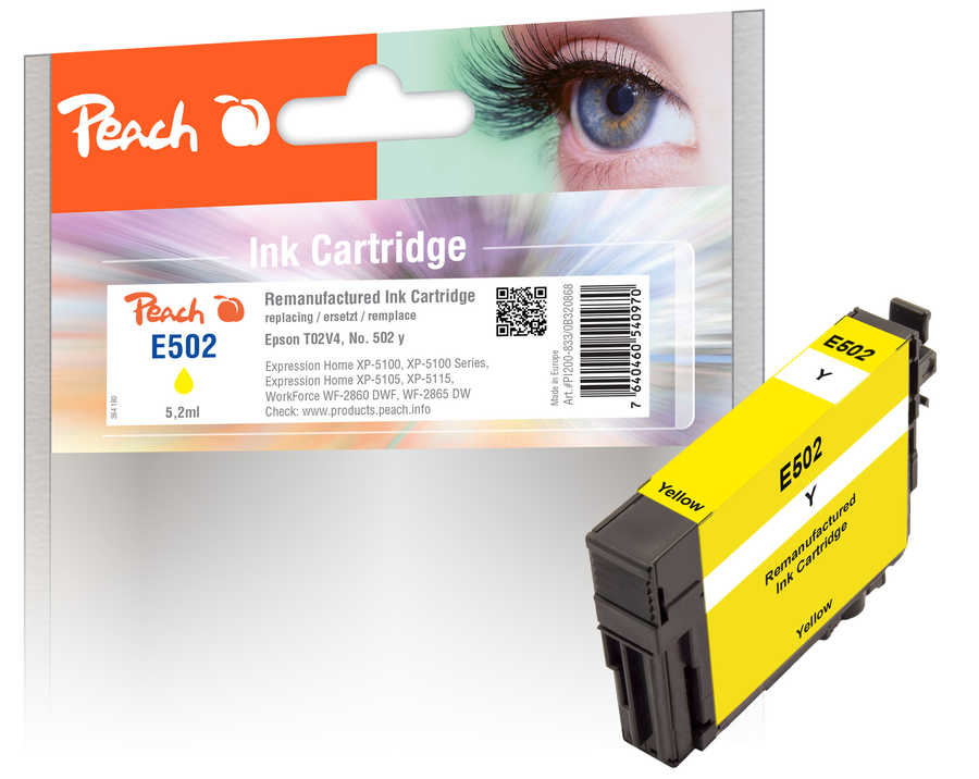 Peach PI200-833 ink cartridge 1 pc(s) Compatible Yellow