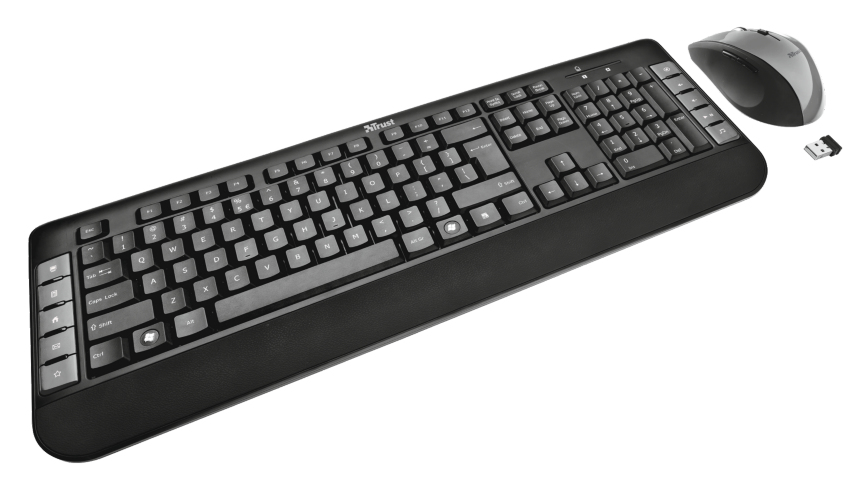Trust 18054 keyboard Mouse included Universal RF Wireless Turkish Black, Grey