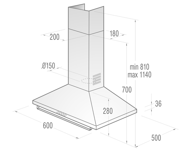 Gorenje DK63CLB cooker hood Wall-mounted Black 545 m³/h – image 3