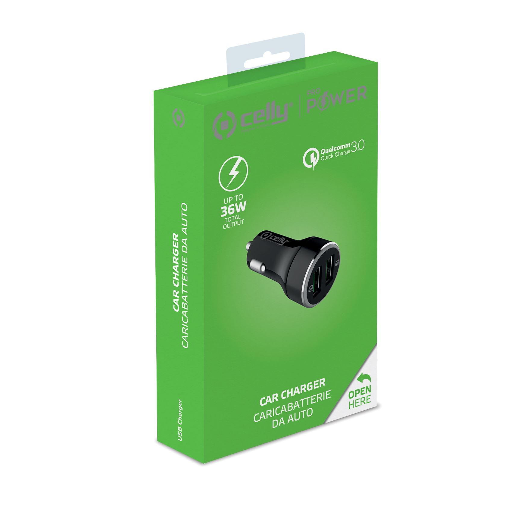 Celly CC2USBQC30BK mobile device charger Black USB Fast charging Auto – image 4