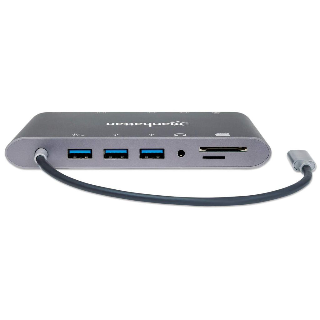 Manhattan USB-C Dock/Hub with Card Reader, Ports (x8): HDMI, Audio – image 4