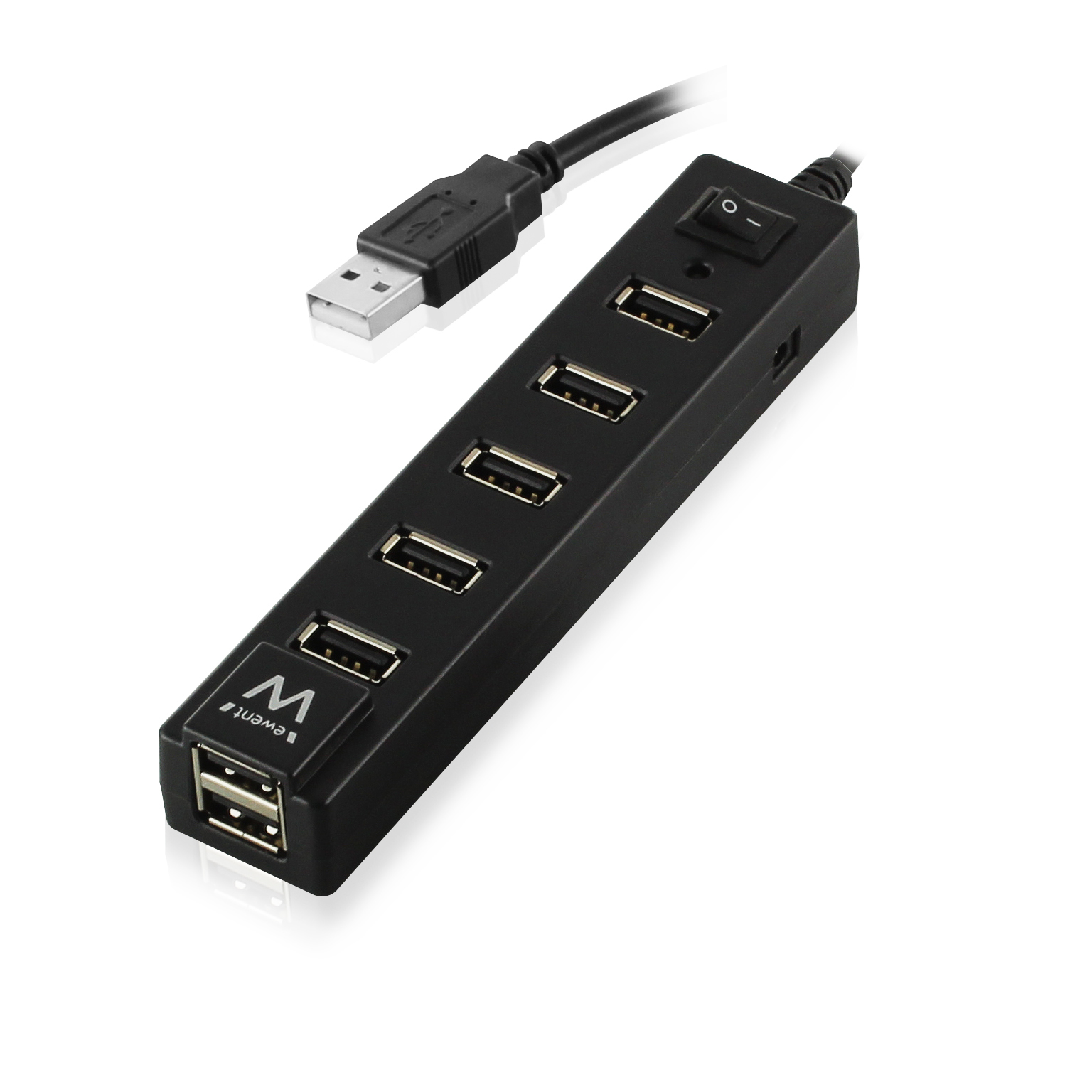 Ewent EW1130 interface hub 480 Mbit/s Black – image 2