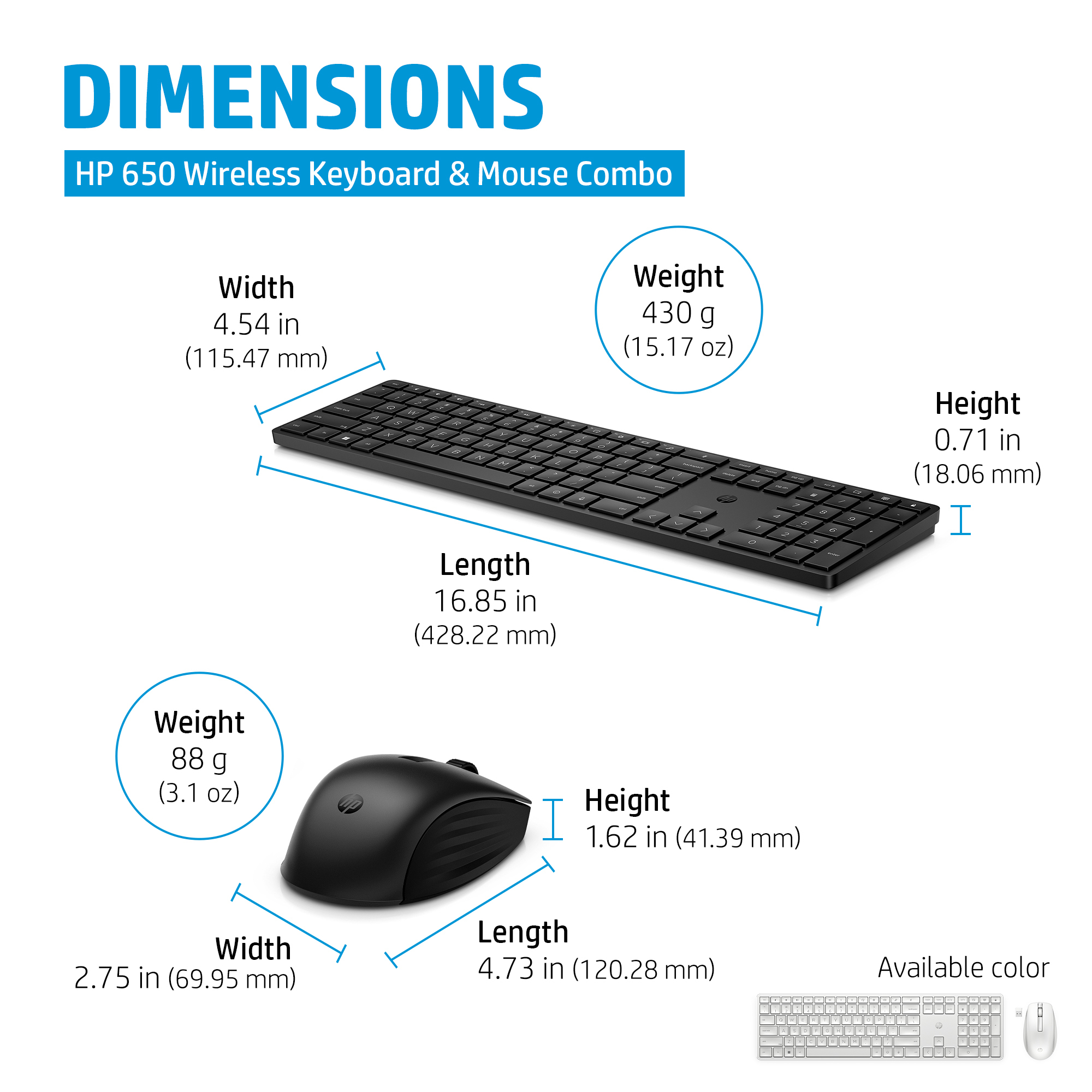 HP 650 Wireless Keyboard and Mouse Combo Black – image 7