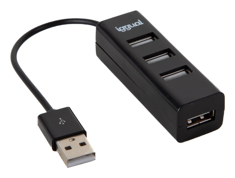 iggual HUB-A-4p USB 2.0 480 Mbit/s Black