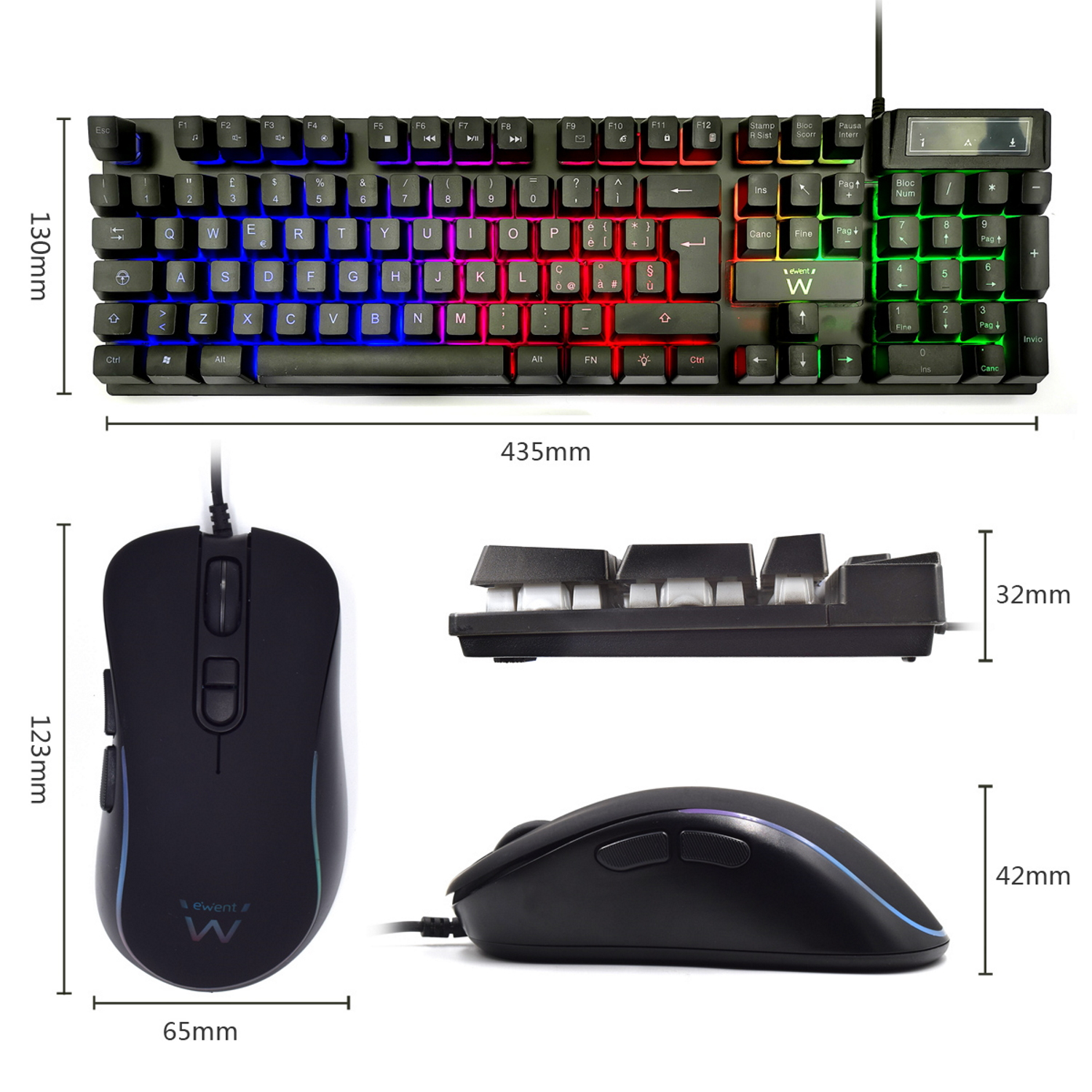 Ewent PL3201 keyboard Mouse included Gaming USB QWERTY Spanish Black – image 4