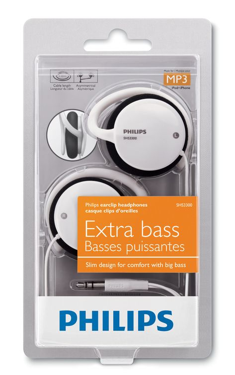 Philips SHS3300/28 headphones/headset Wired Ear-hook Black, White – image 2