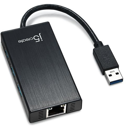 j5create JUH470 USB 3.0 Gigabit Ethernet & 3-Port Hub – image 3