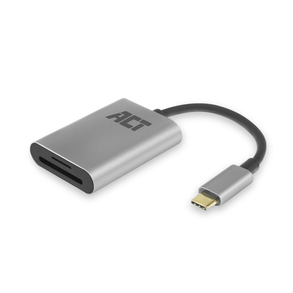 ACT AC7054 card reader USB 3.2 Gen 1 (3.1 Gen 1) Type-C Black, Silver